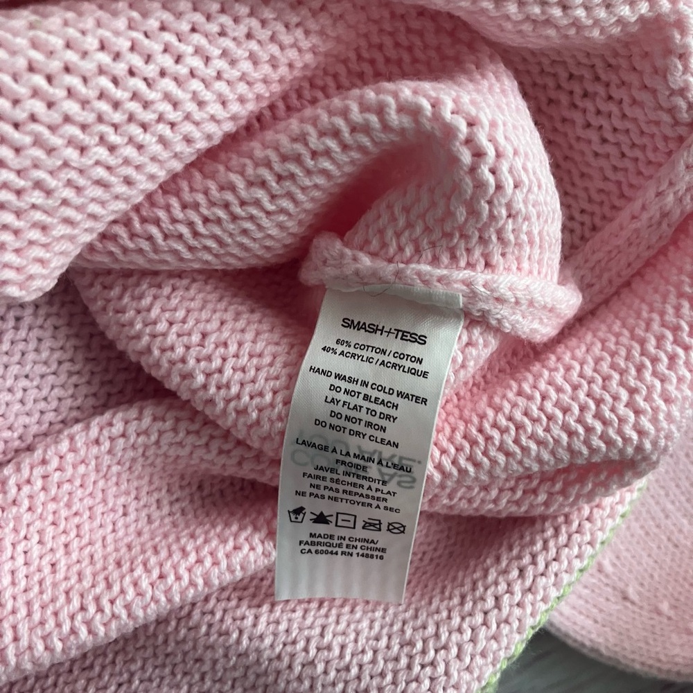 NEW Smash + Tess Cameron Sweater Top Pink and Green Women's Size Medium Large - Picture 9 of 9